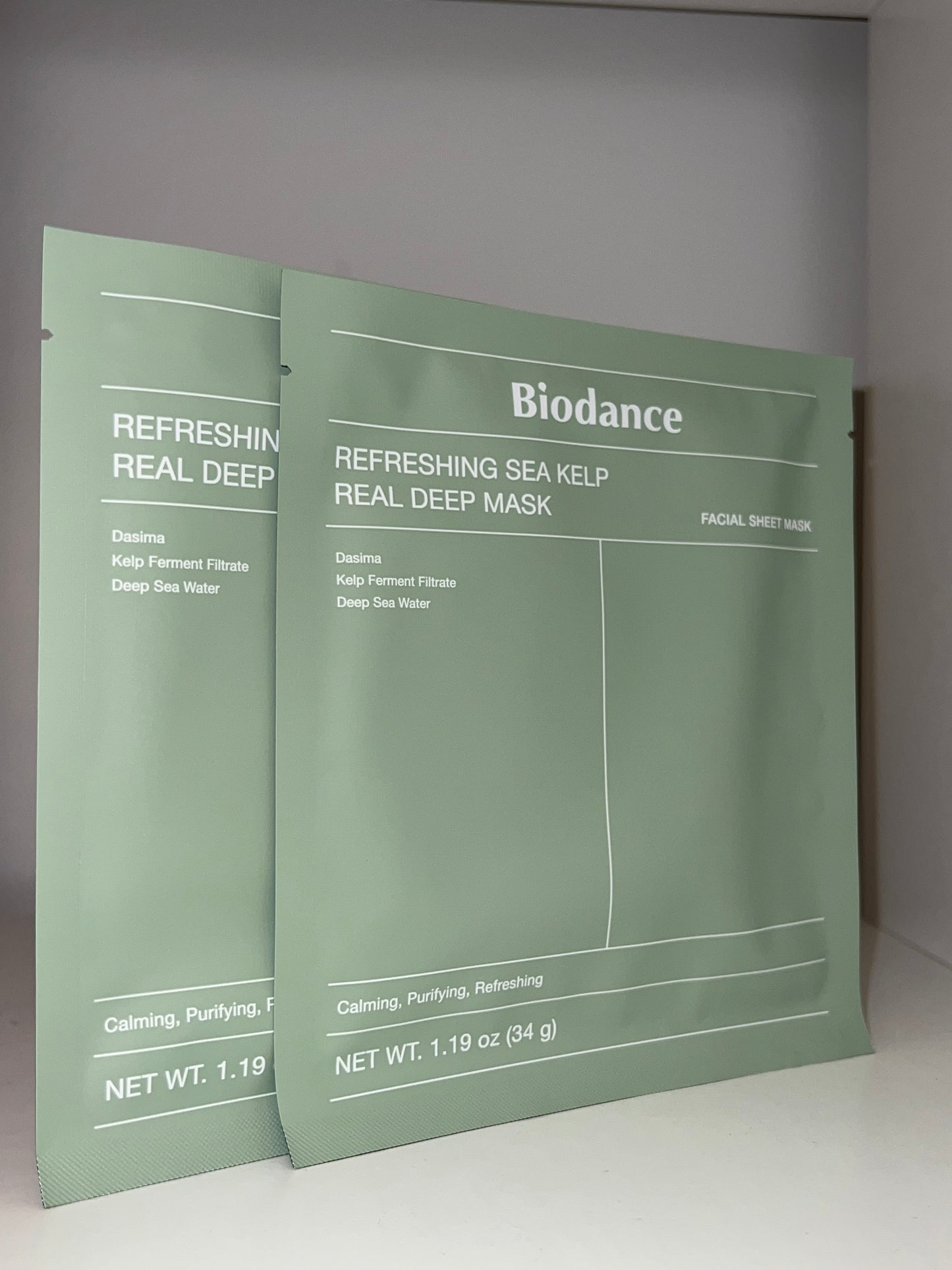 NOMIERINOŠA HIDROGĒLA MASKA AR AĻĢĒM BIODANCE REFRESHING SEA KELP REAL DEEP MASK