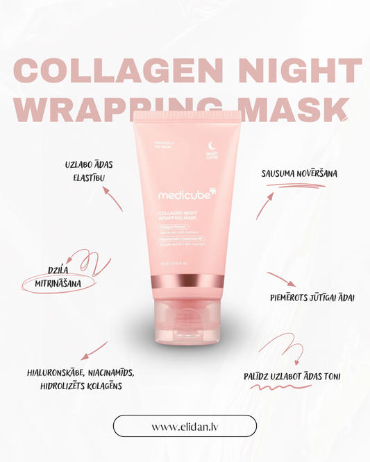 NOSTIPRINOŠA NAKTS MASKA MEDICUBE COLLAGEN NIGHT WRAPPING MASK