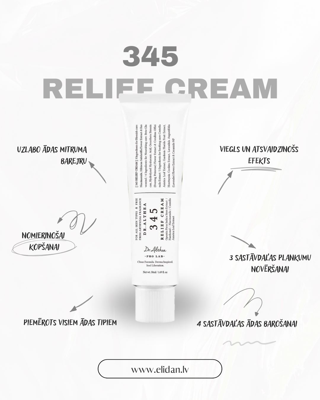 NOMIERINOŠS KRĒMS AR RESVERATROLU DR. ALTHEA 345 RELIEF CREAM
