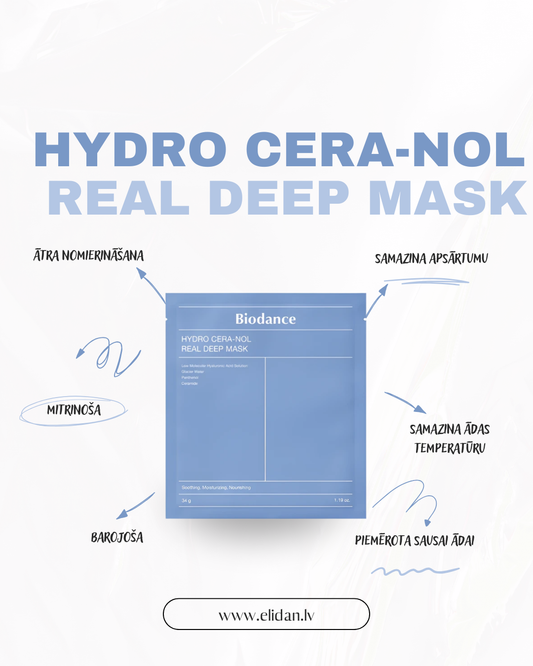 NAKTS HIDROGELA MASKA AR KERAMĪDIEM ĀDAS SAUSUMA NOVĒRŠANAI BIODANCE HYDRO CERA-NOL REAL DEEP MASK