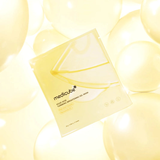 MIRDZUMU PIEŠĶIROŠA HIDROGĒLA MASKA AR KURKUMU MEDICUBE KOJIC ACID TURMERIC BRIGHTENING GEL MASK
